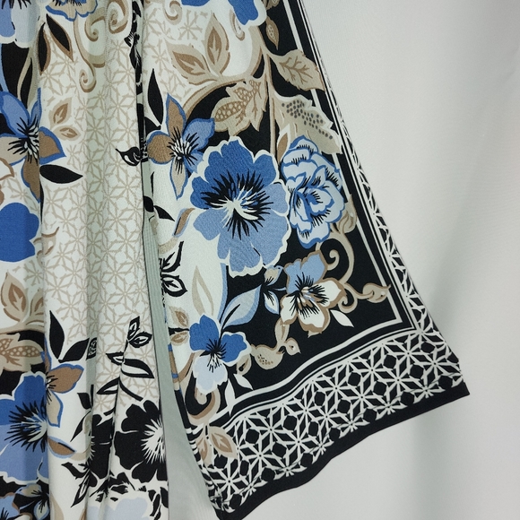 JM COLLECTION blouse with print size large tops Long sleeves - Picture 6 of 15